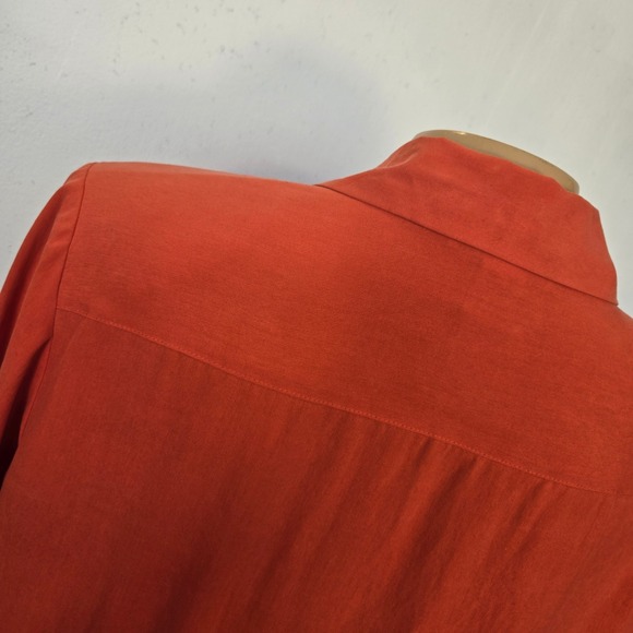 Anna and Frank Orange Silk Button Up Shirt Blouse Top Women Size Large - Picture 10 of 12